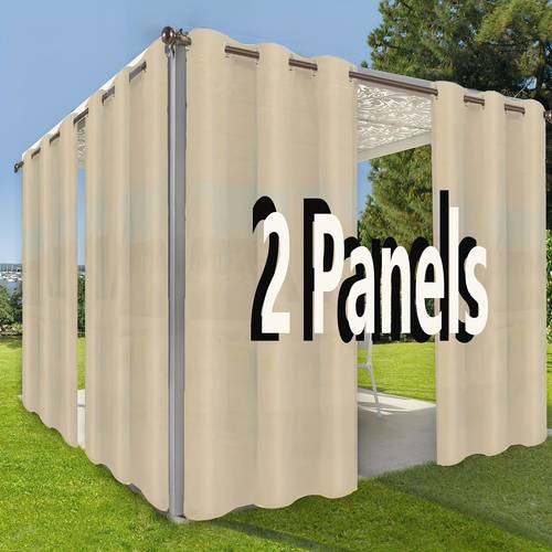 2pcs indoor outdoor curtains for patio privacy sun blocking grommet curtain panel uv resistant curtains for gazebo front porch pergola