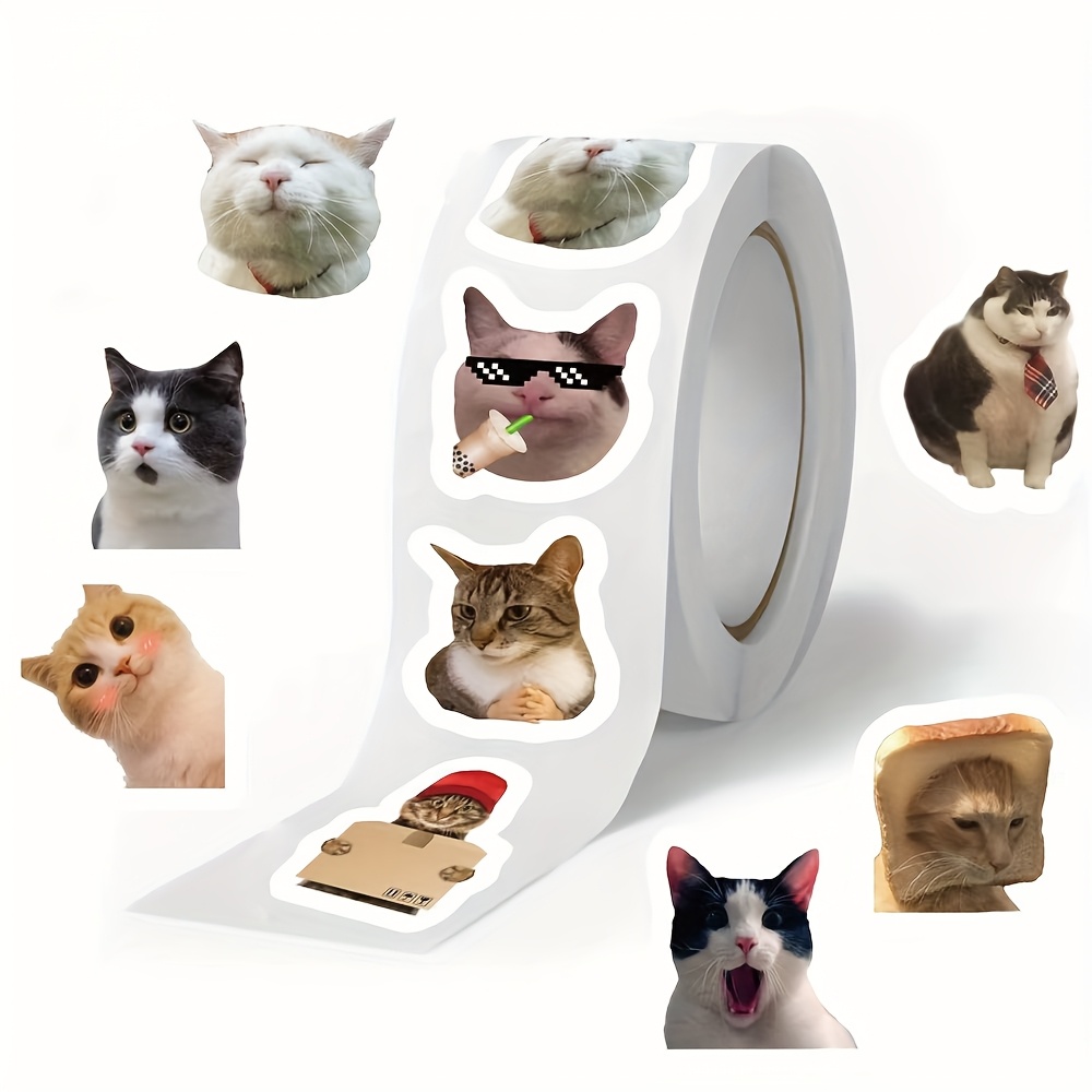 Cat Head Stickers, Reward Stickers, Decorative Stickers, 500pcs For Office Stickers, File Seals, Office Supplies Stickers