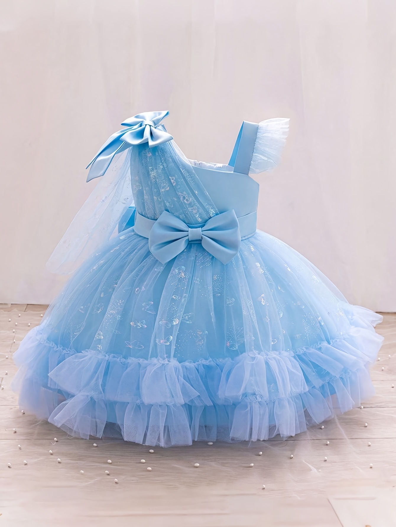 sky blue toddler girl glitter tutu dress one - Temu Qatar