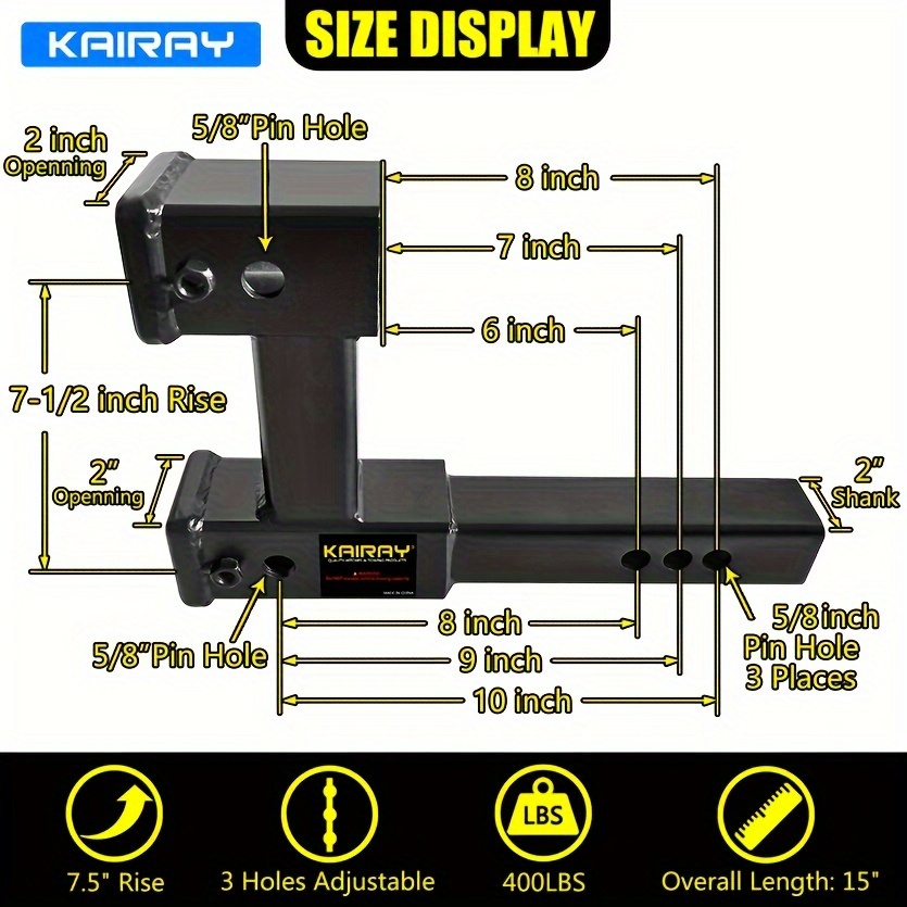 Double Hitch Receiver Trailer Dual Hitch Extension - Temu