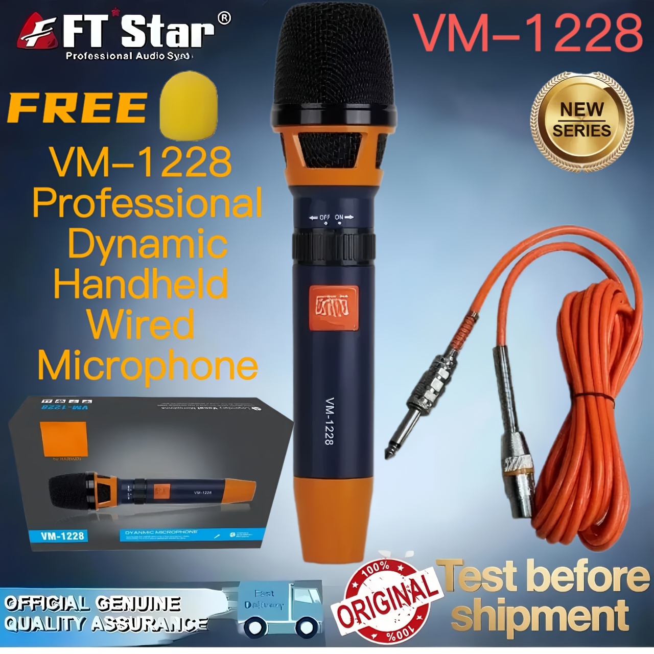 TEMU Microphone Vm-1228 Hi-fidelity Uni-directional, Heavy Duty Wired Microphone, Microphone For Pc, Microphone Wired, Podcasting Microphone, Voice