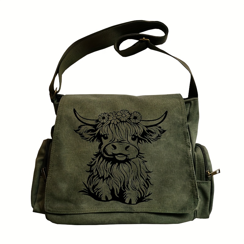 A Large-capacity Women's Shoulder Bag With A Cow Print Design, A Vintage Tote Crossbody Bag Suitable For Occasions Such As Shopping, Traveling, And Dining. An Gift With An Animal Theme