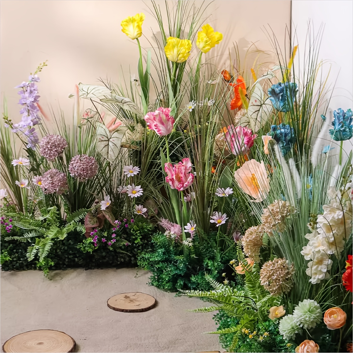 KIJING 3 stuks kunstmatige papegaaitulpen gemaakt van zijden bloemen en