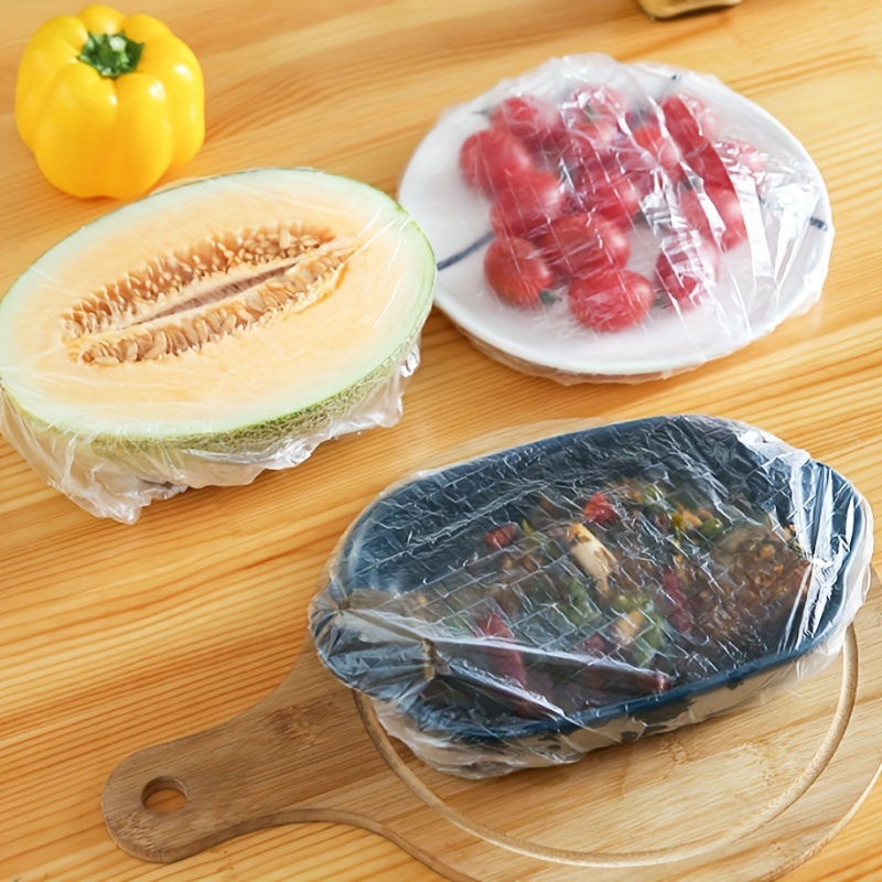   500pcs elastic food storage covers reusable odor proof dustproof plastic wrap for   fruits more   kitchen restaurant use best for christmas details 0