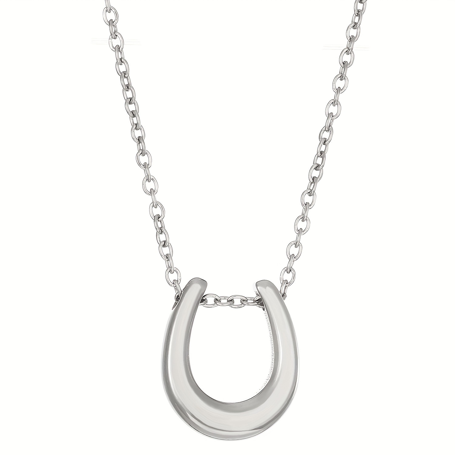 TEMU 1pc de collier à fer à cheval en acier personnalisé de U, polyvalent pour un , convient aux femmes pour un //fêtes de dîner
