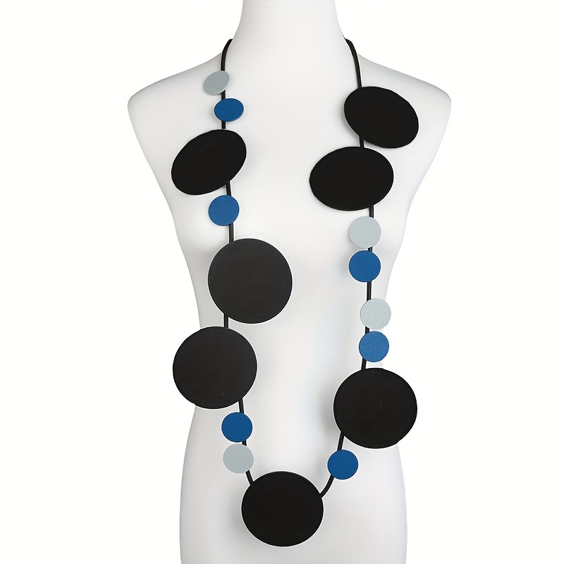 Bohemian Ethnic Long Necklace Colorful Bead Silico