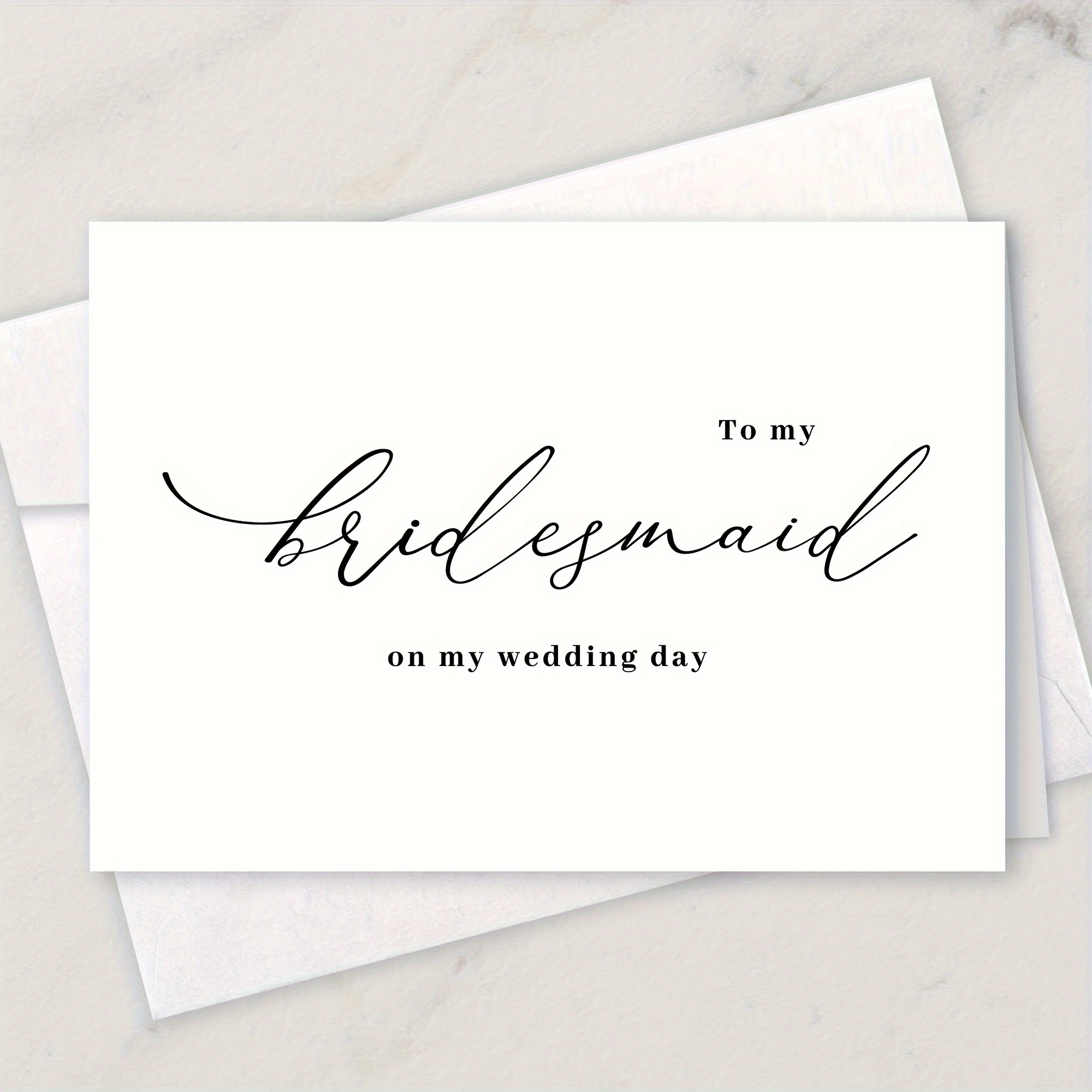 

Bridesmaid Wedding Day Card - "to My Bridesmaid On My Wedding Day" Greeting Card For Women, English Text, Perfect For Daily Office Use & Wedding Celebrations - 1pc