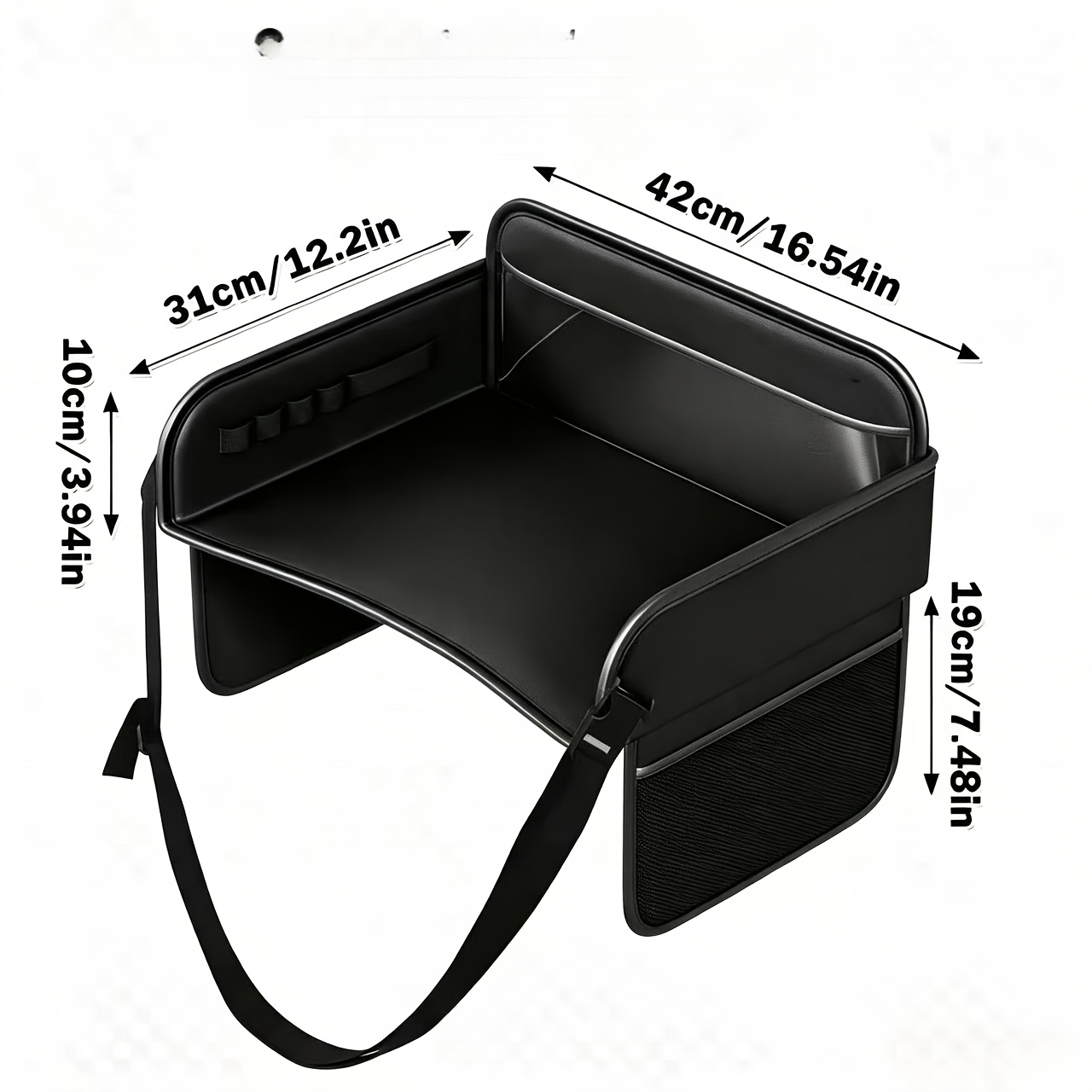 TEMU Plateau de rangement pour siège arrière de voiture en simili cuir avec plusieurs compartiments, table de voyage imperméable, convient pour des
