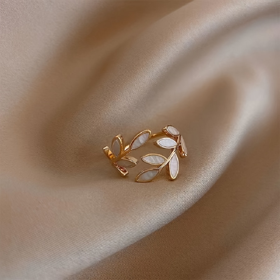 Copper Open Ring Tree Leaf Design for Women
