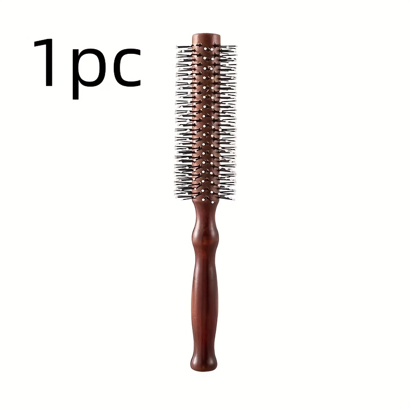 TEMU 1pc Hair Salon Professional Curly Long Hair Comb Cylindrical Snap-in Reddish Brown Nylon Tooth Styling Comb Log Roller Comb Smooth Hair Suitable