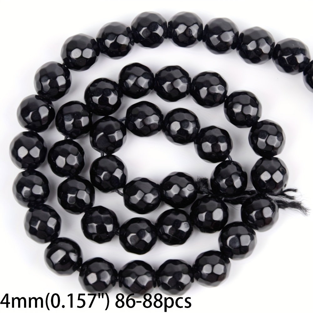 TEMU A Collection Of Beads And Assortments, Featuring A Strand Of Black Agate Onyx, Ideal For Crafting Necklaces And Bracelets. This Set Includes
