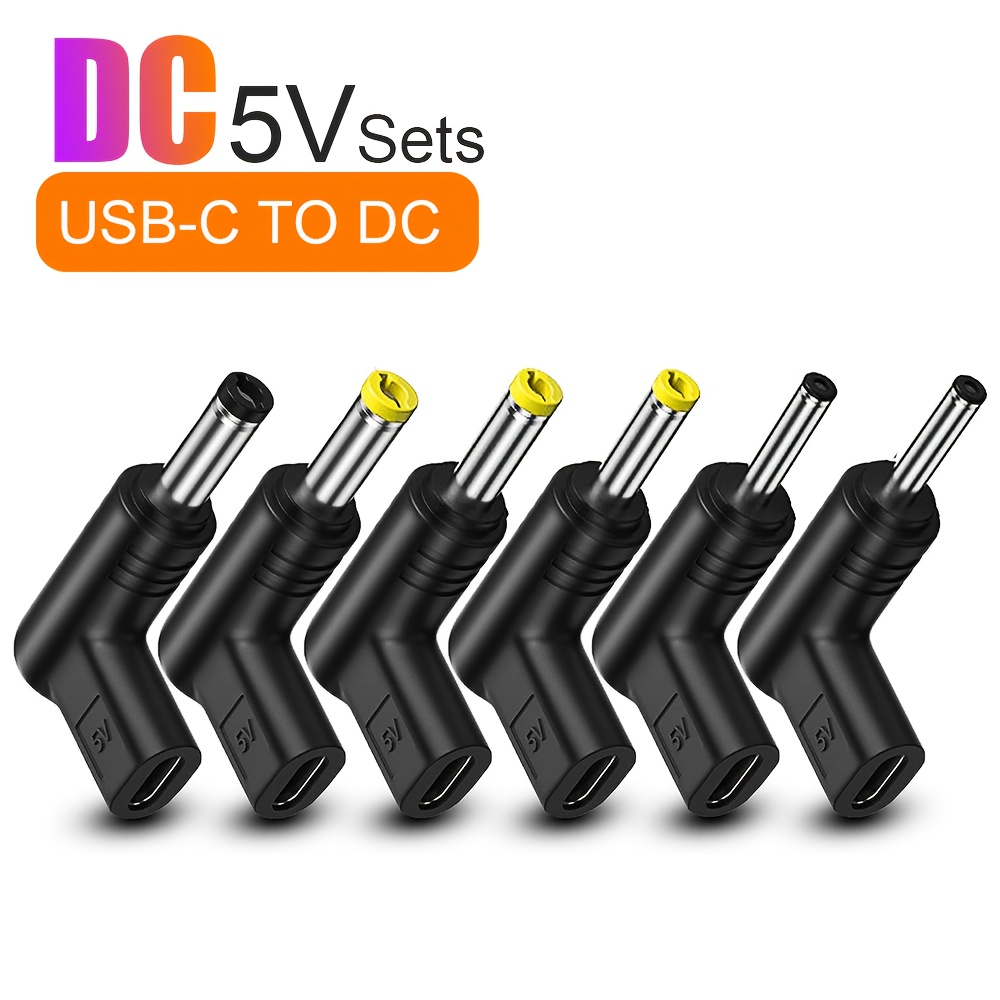 

Adaptateur USB-C 90 degrés 6-Pack vers , 5V 1A USB Type C vers connecteur , PD Emulateur déclencheur de charge pour radio, routeur, chargeur d'alimentation mobile