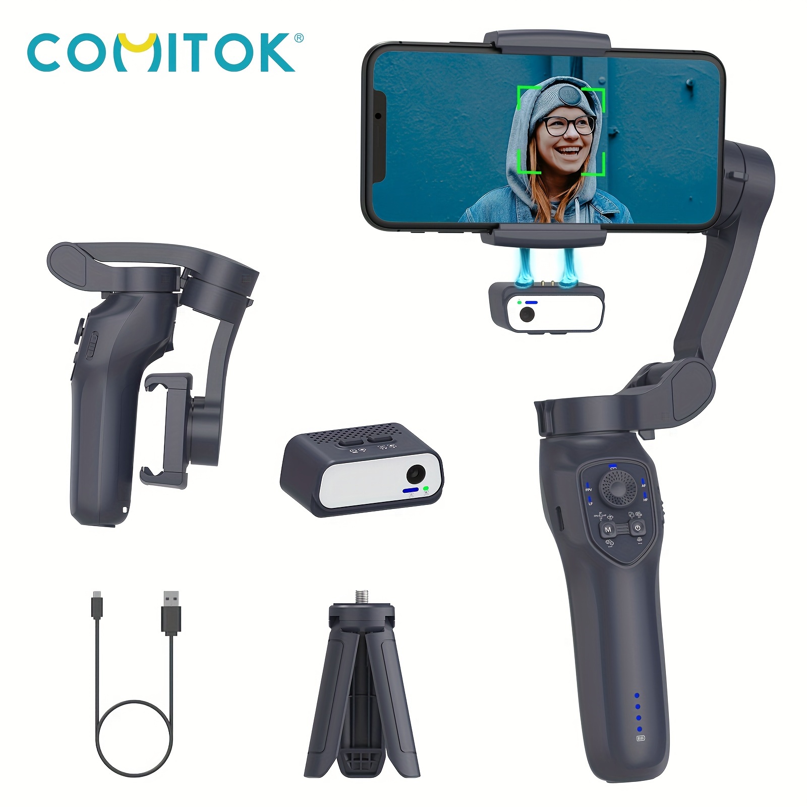 l7 3 axis gimbal stabilizer portable foldable gesture - Temu