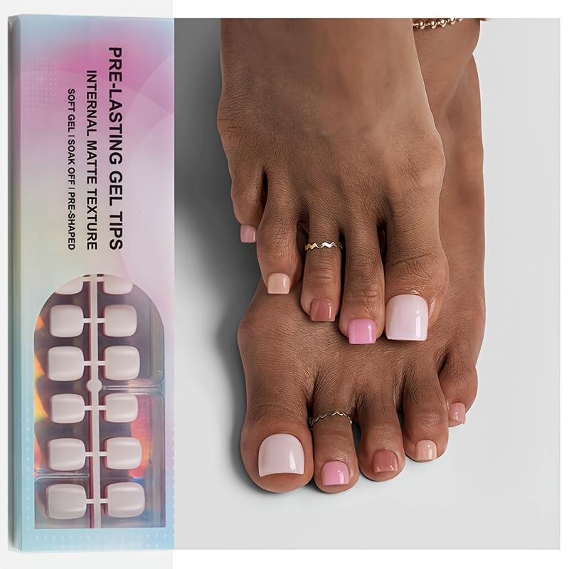 TEMU 150pcs Summer New Toe Nail Stickers - 5-color Nude Press-on Toenails, And, Enjoy Salon-level Quality And , Includes 15 Sizes, Ideal Gift For
