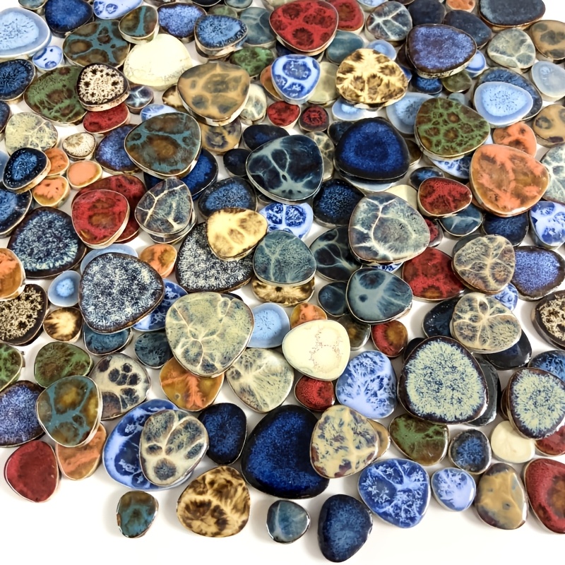 TEMU Kit per Mosaico Fai da Te 100g/200g/500g con Pezzi di Vetro Fusibile, per Progetti Creativi Fai da Te, Piastrelle di Vetro Multifunzionali per
