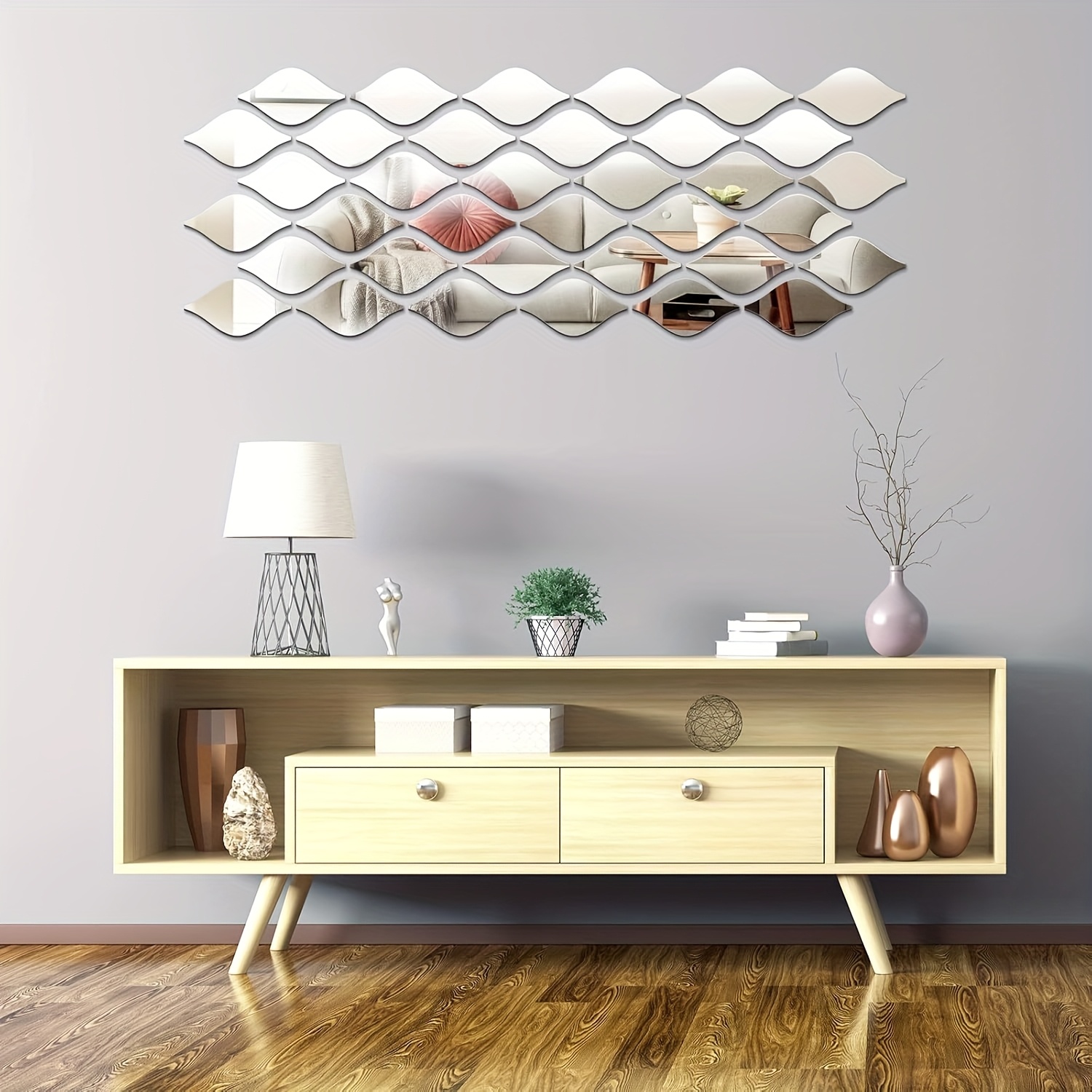30pcs Teardrop Mirror Stickers Wall Decor Removable Acrylic Mirror Wall Stickers 3d Wall Art Decals For Living Room Bathroom Home Office Background Decorations