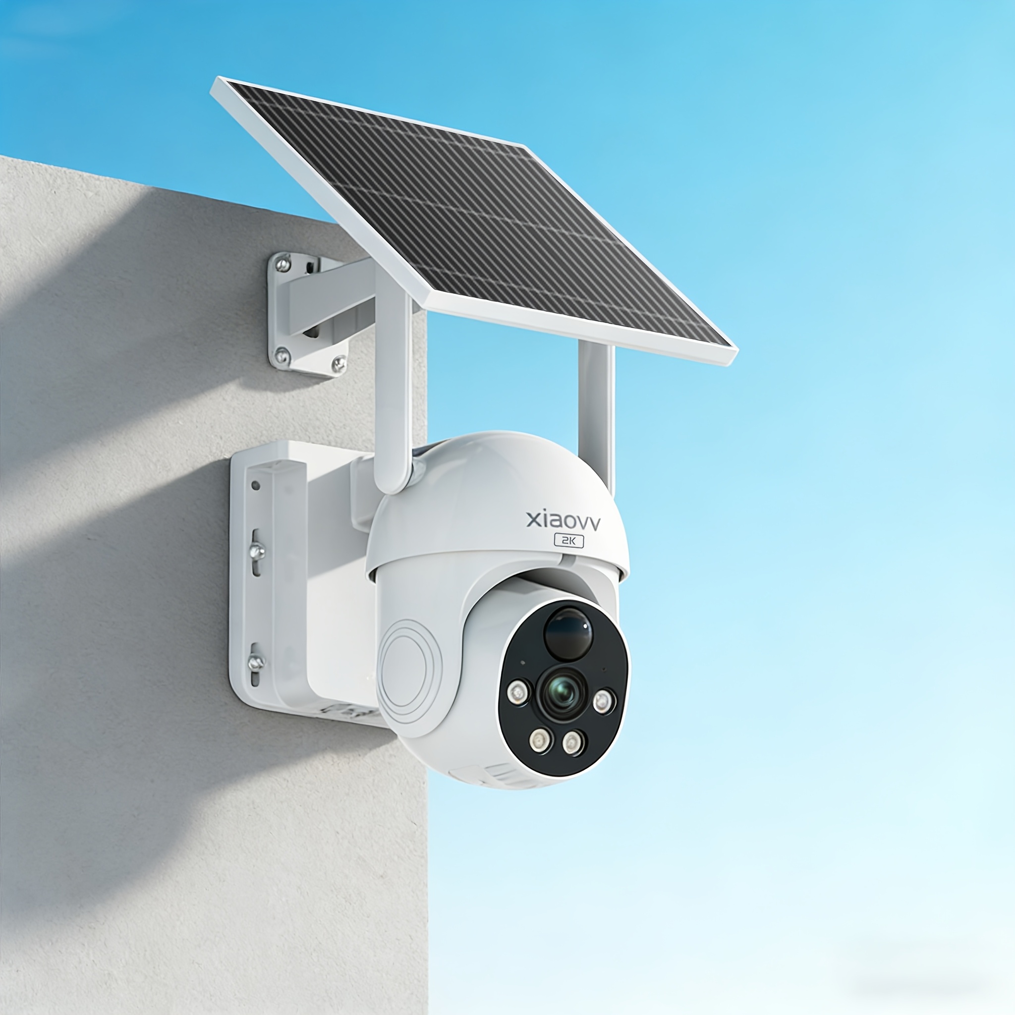 Xiaovv 4mp Smart Solar Powered Security Camera Wireless, 8000mah Long-life Battery, 2.4g Wifi Ptz 360° With Ai Detection, Audio, Ip65 For Outdoor Home, Yard, Business Surveillance