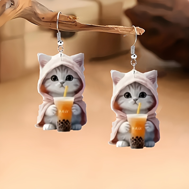 

Dangle Earrings - Perfect Gift For Cat Lovers, Ideal For & Parties