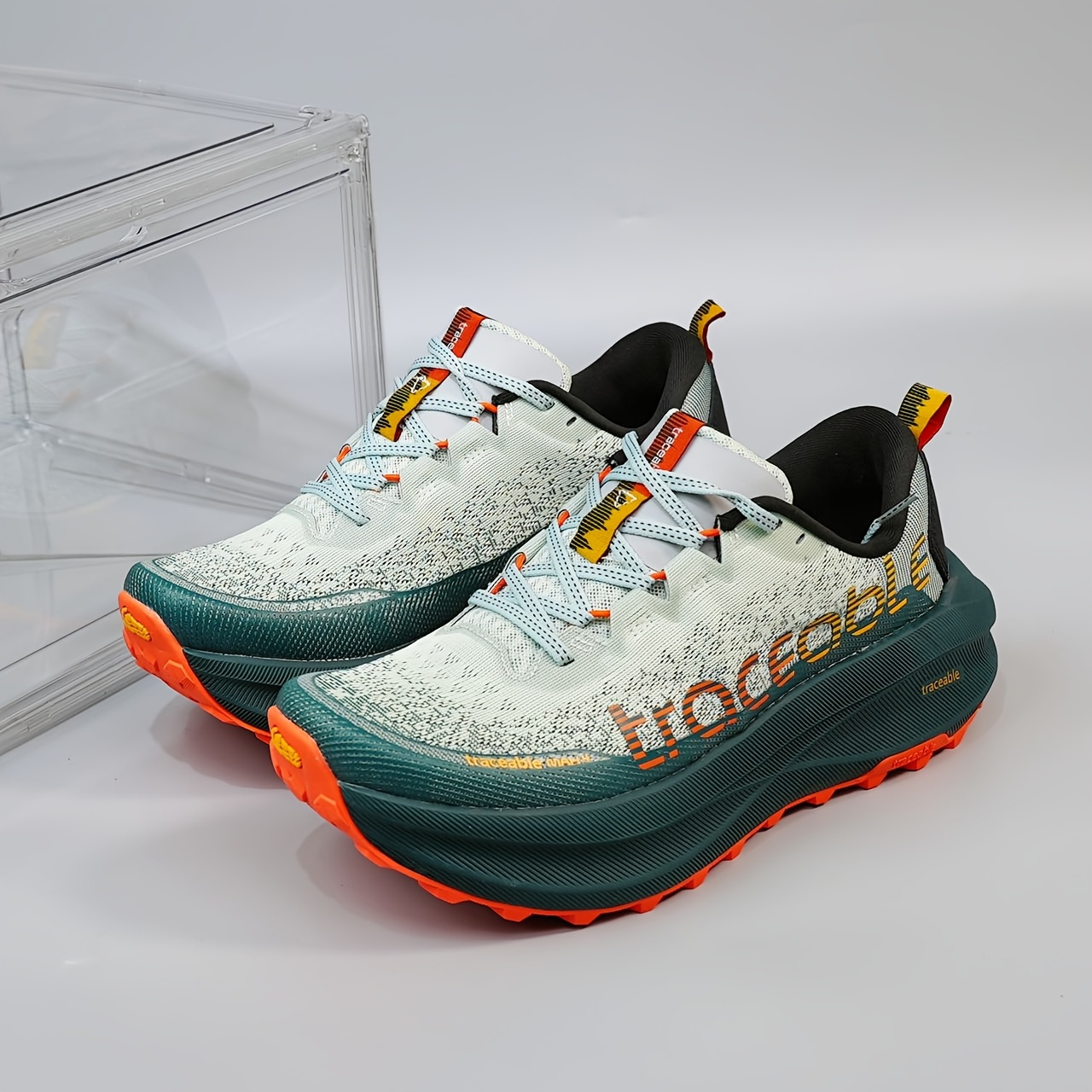 Sneakers, Men's Outdoor Shoes, Lightweight and Comfortable Trail Running Shoes, Anti-Slip Shock-Absorbing Casual Shoes, Fashionable Sports Running Shoes for Men