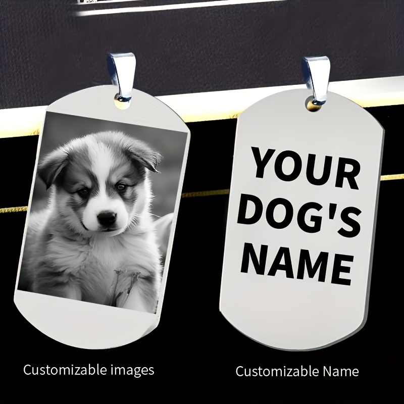 E-shop Personalisierte Hundemarke-Halskette mit Schlüsselanhänger und individuellem Foto, geeignet für Menschen, die einen Hund oder eine Katze haben,