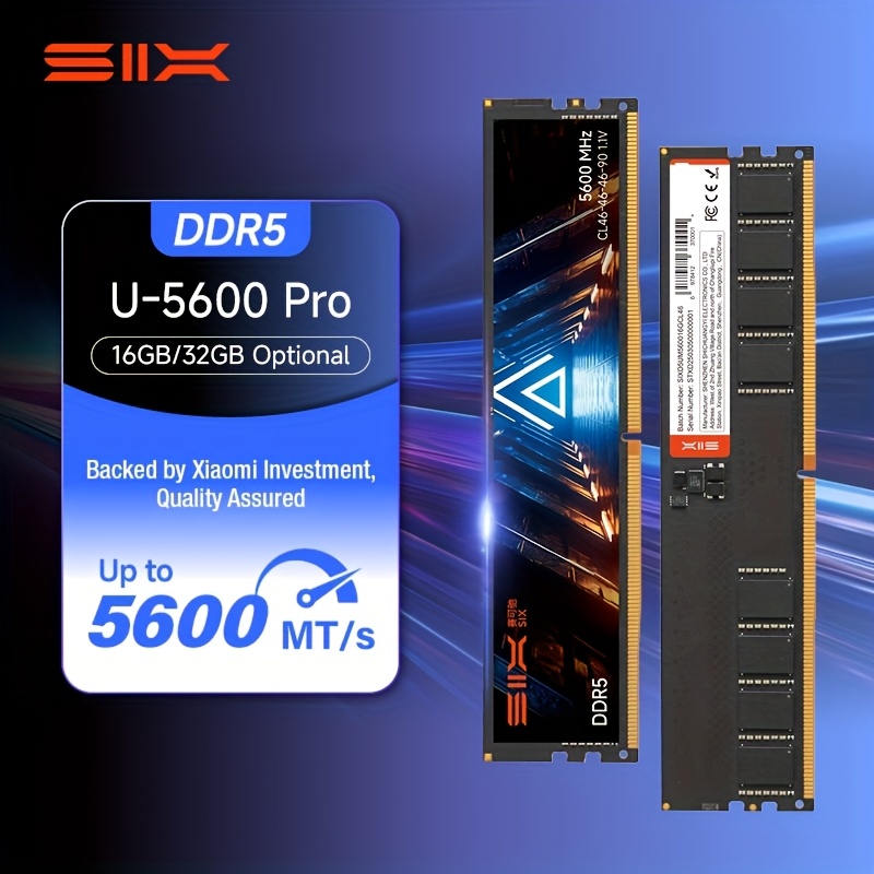 six u 5600 pro ddr5 udimm 5600mhz desktop memory 16gb 32gb cl46 46 46 90 0