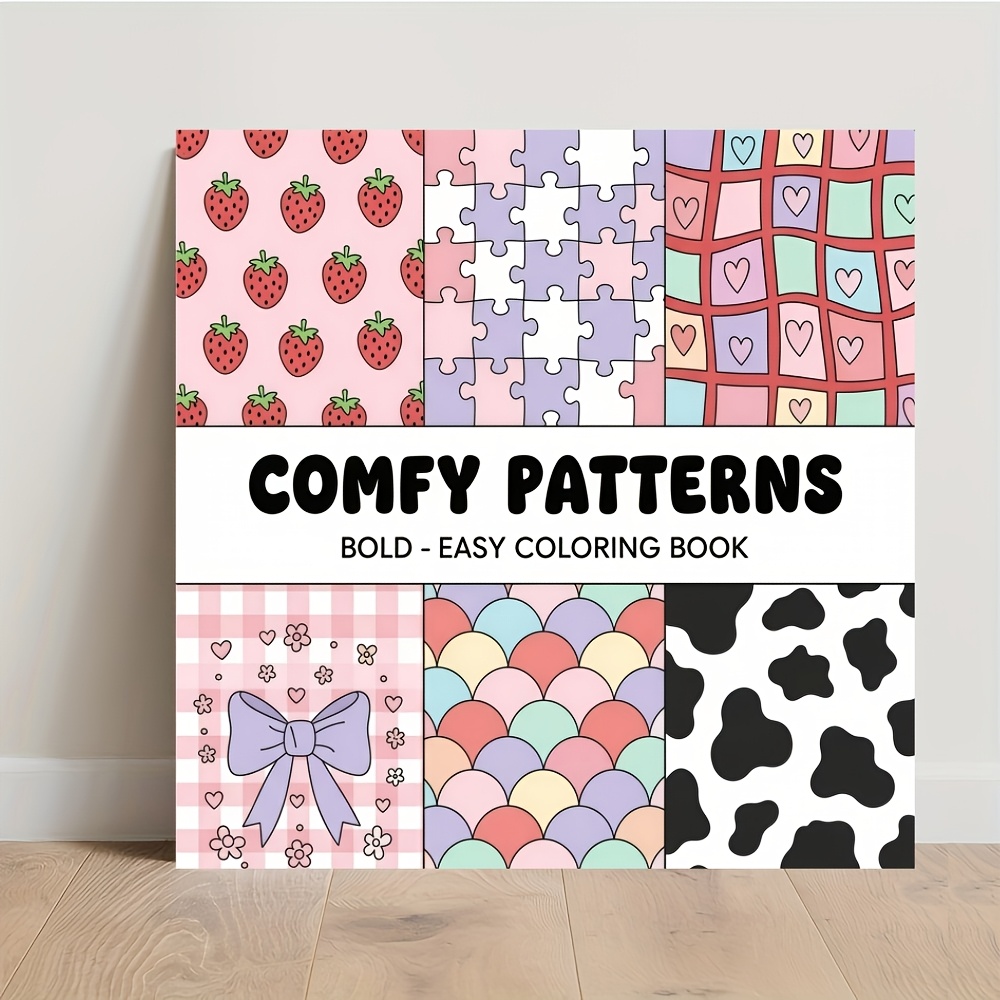TEMU 1 Comfortable Patterned Coloring Book, 24 Pages Of Aesthetic Design, Clear And Smooth Lines, And Stress Relief, Is For Family, , And Children,
