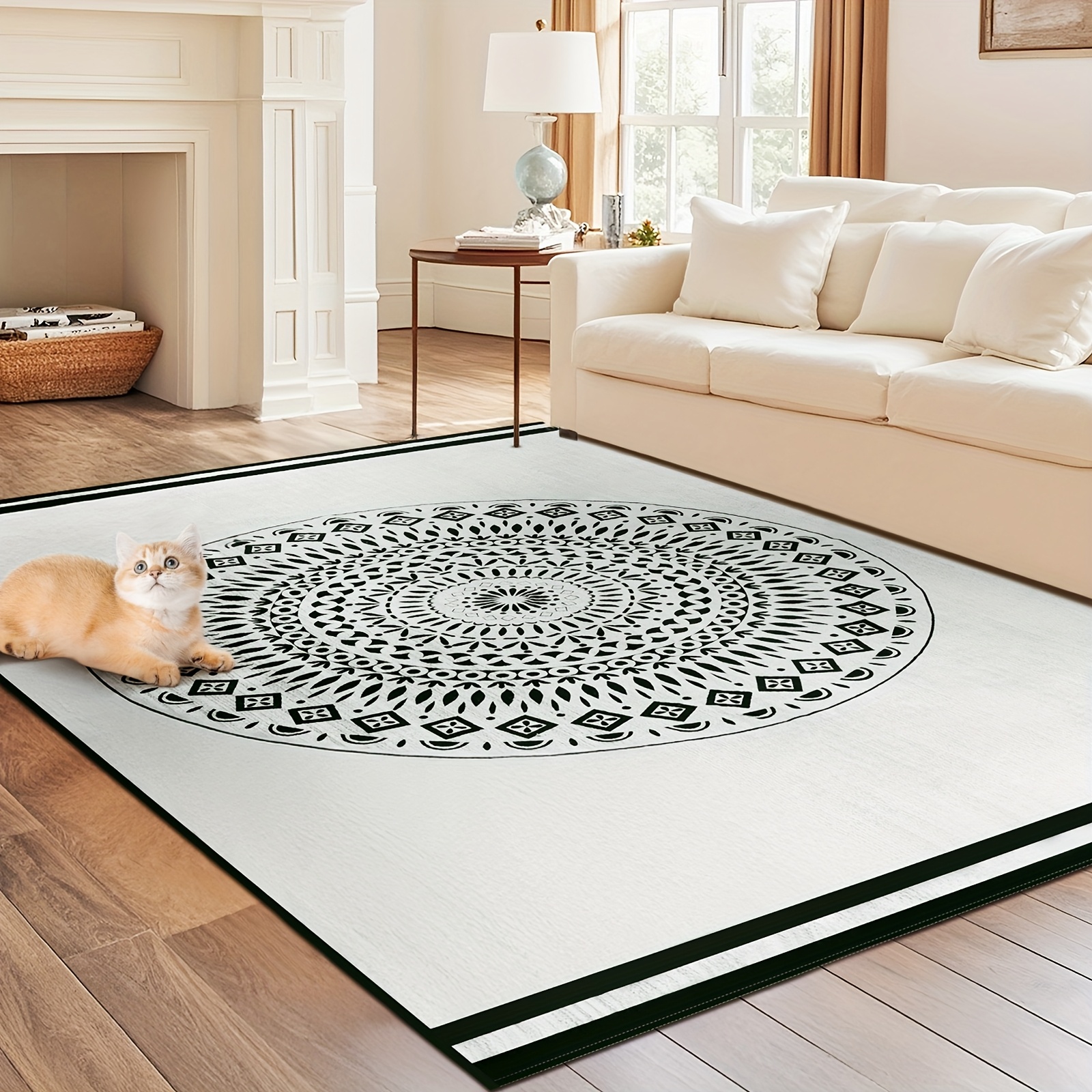 Soft Polyester Carpet With Short Plush For Living Room And Dining Room, 120 X 170 Cm, Non-slip Washable Carpet, Sturdy And Durable, Home Decor