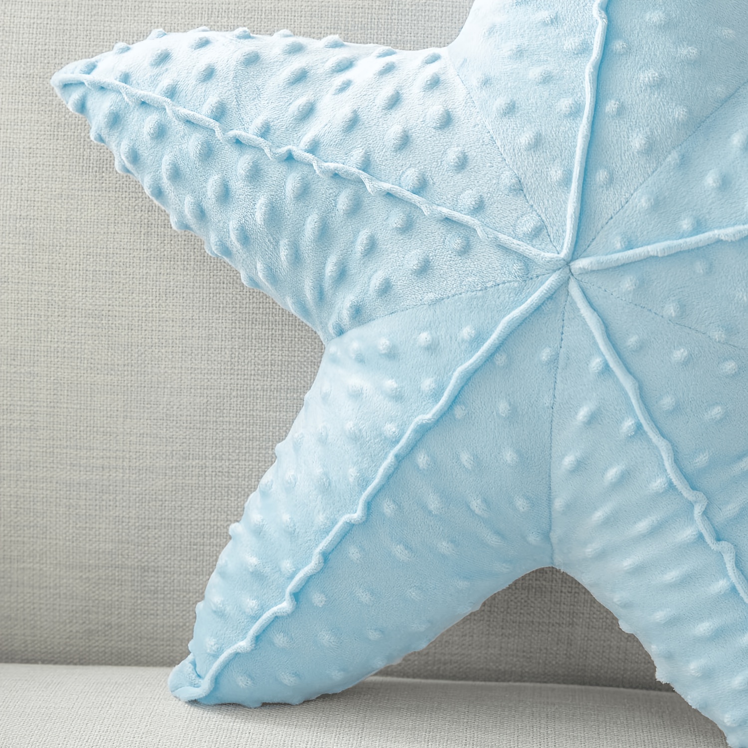 1pc Starfish Shaped Velvet Throw Pillow, Ocean Series Creative Decorative Cushion Pillow, 20.5 X 20.5 Inch