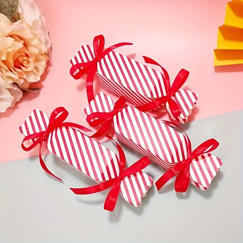 3Pcs/Bag Flower Lollipop Decorations Cardboard Creative Small Red Flower  Wrapping Paper Gift Wedding Birthday Candy Packaging Kids Favor