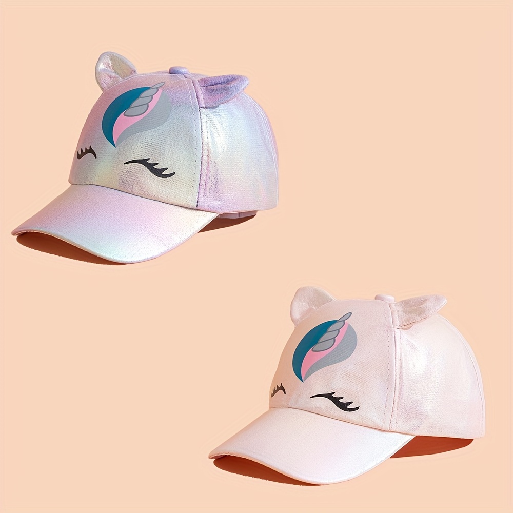 

1pc Children's Unicorn Baseball Cap, Suitable For Girls Travel Shade Use, Suitable For Daily Outing Collocation