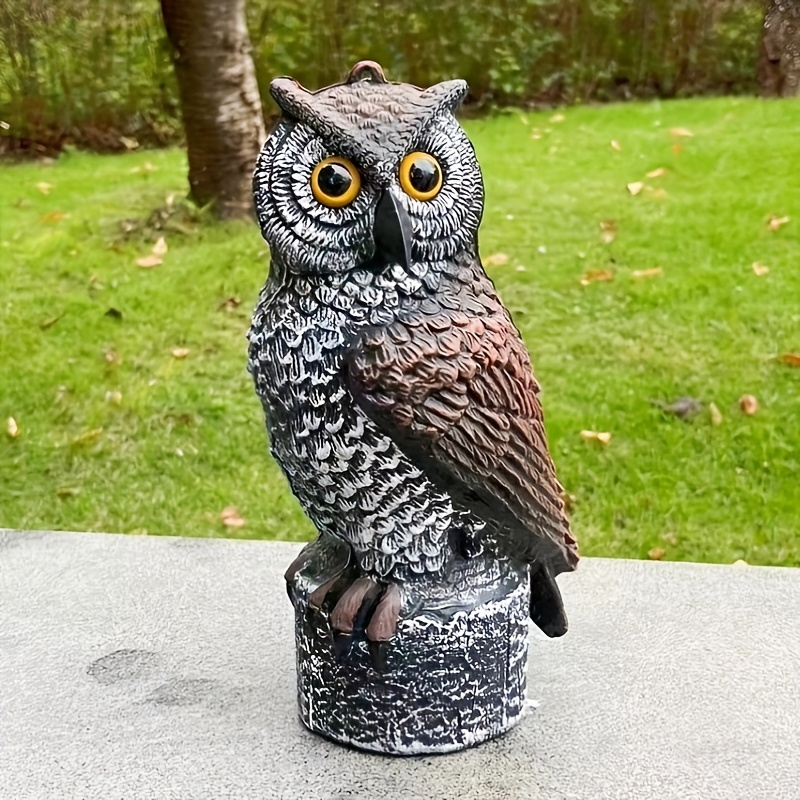 Gufo Spaventapasseri AMZCOM - Testa Girevole 360°, Suoni, Anti-uccelli E Animali, Decorativo Per Esterni - Foto 7