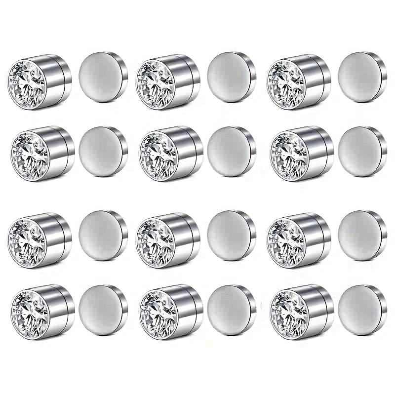 Image of 12pcs Fake Nose Studs, Fake Helix Cartilage Studs, 3mm/4mm/5mm, Nose Cuff Ear Cuff, Clip On Nose Ear, Punk , Earrings Nose Piercing Jewelry For Women Men, For Daily, Party
