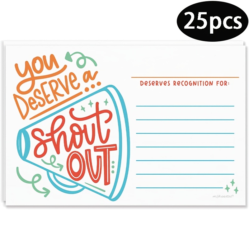 

25pcs Positive Out Cards, Appreciation & Cards, School Or Work Bulletin Board, For Teachers, Students, Employees, Office Staff