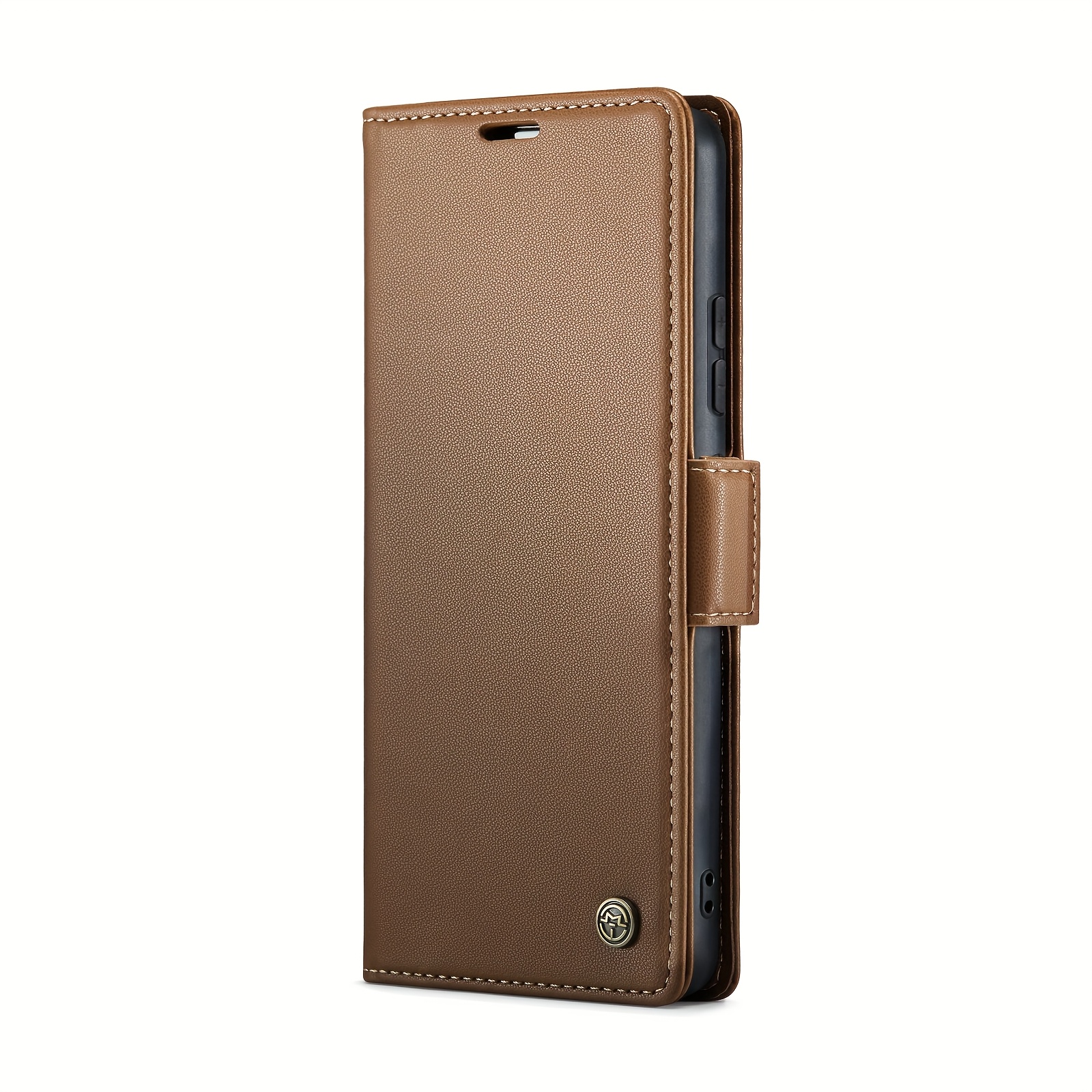 TEMU Phone Case: Business-style Side Card Slot Wallet With Premium Texture For Men And Women, Card Holder With Slot Stand, Cute Synthetic Leather