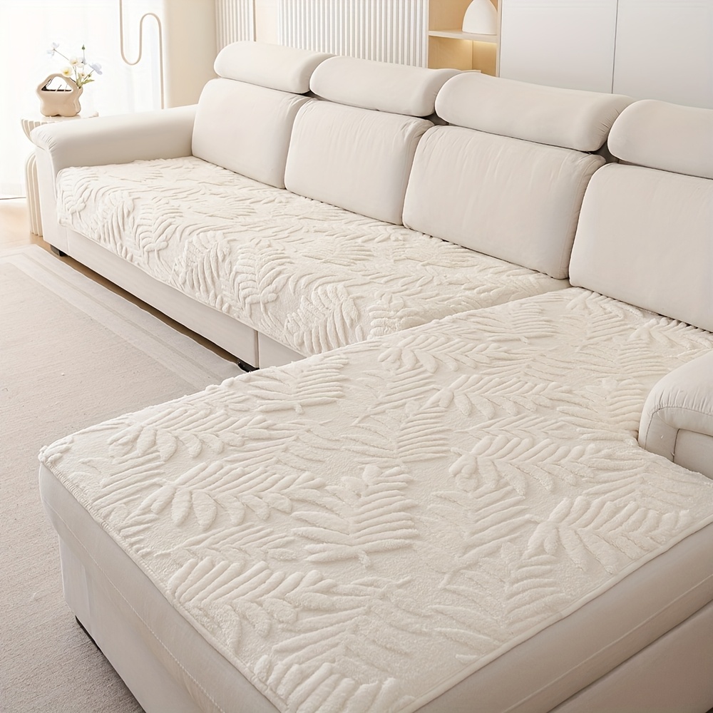 TEMU 2pcs Fashionable Plush Anti-slip Sofa Cushion Set - Leaf , Universal, Bohemian Style, Cat And , Suitable For Bedroom And Living Room Home Decor,