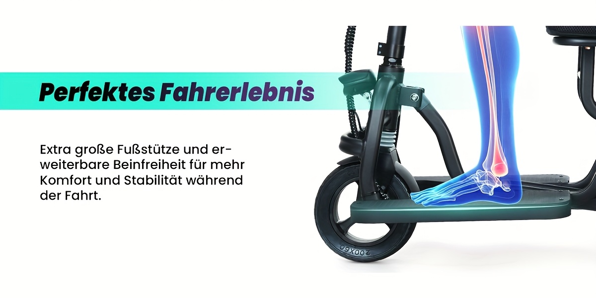 lightweight folding mobility scooter for seniors with 12ah 25 mile range electromagnetic brake scooter with rear storage padded absorption airline approved no assembly Product details 4