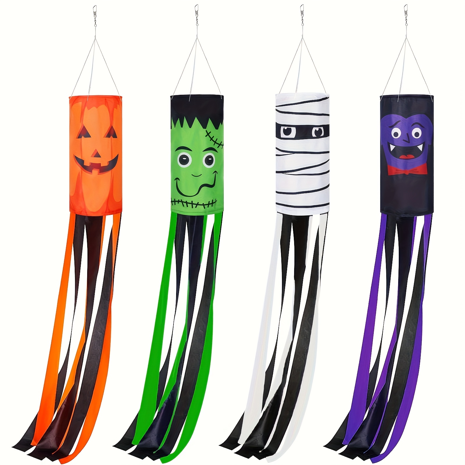 4pcs halloween windsocks outdoor decorations spooky - Temu United Kingdom