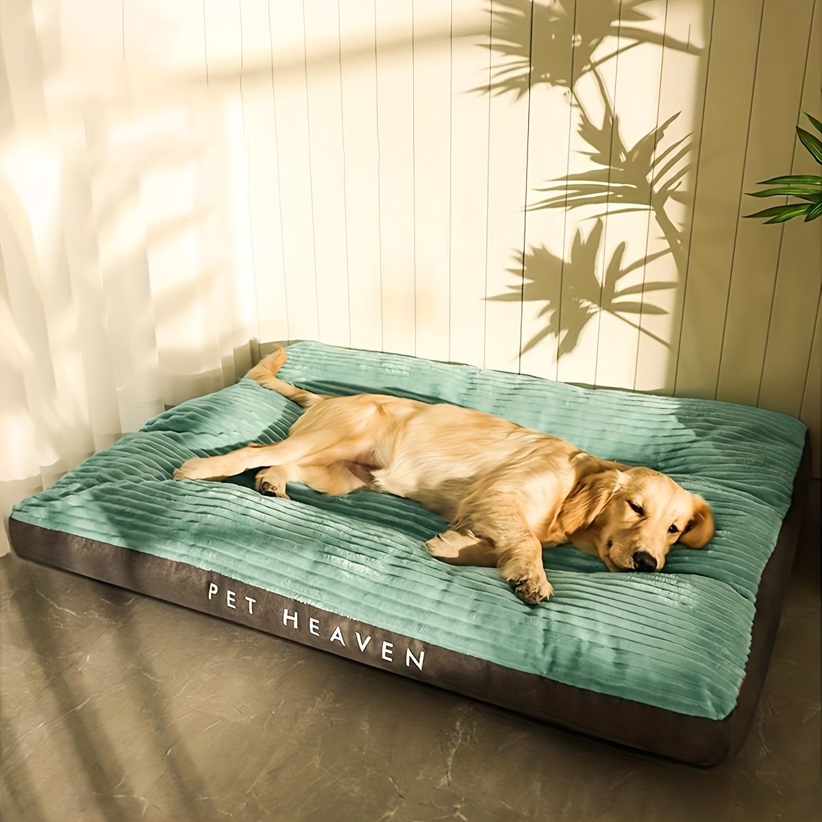 

1pc Matelas carré lavable pour chien, rembourrage en fibre de polyester, design détachable, adapté aux chiens extra , et moyens