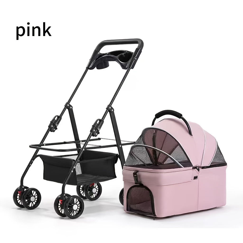 TEMU 3-in-1 Pet Stroller Suitable For Small And Medium-sized Dogs, Luxury Large Cat Stroller Detachable Carrier, Suitable For Puppies, Kittens, And