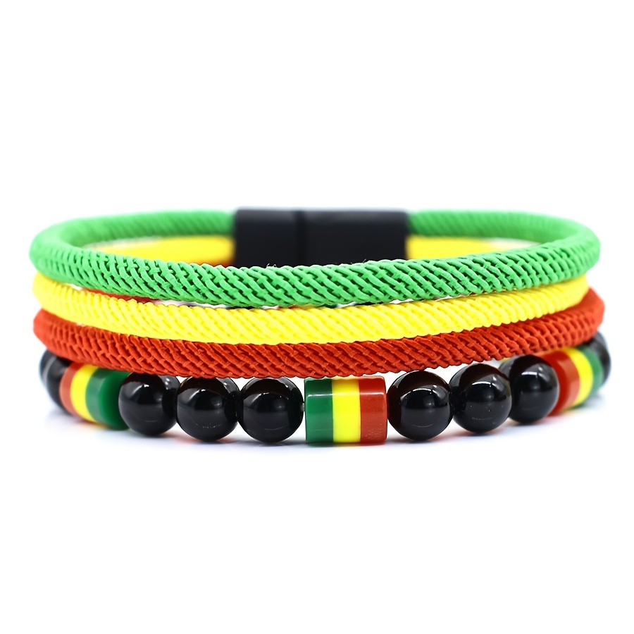 2pcs Sports Event Bracelet Red Beaded Music Symbol Unisex Friendship Gift Jewelry For Men And Women