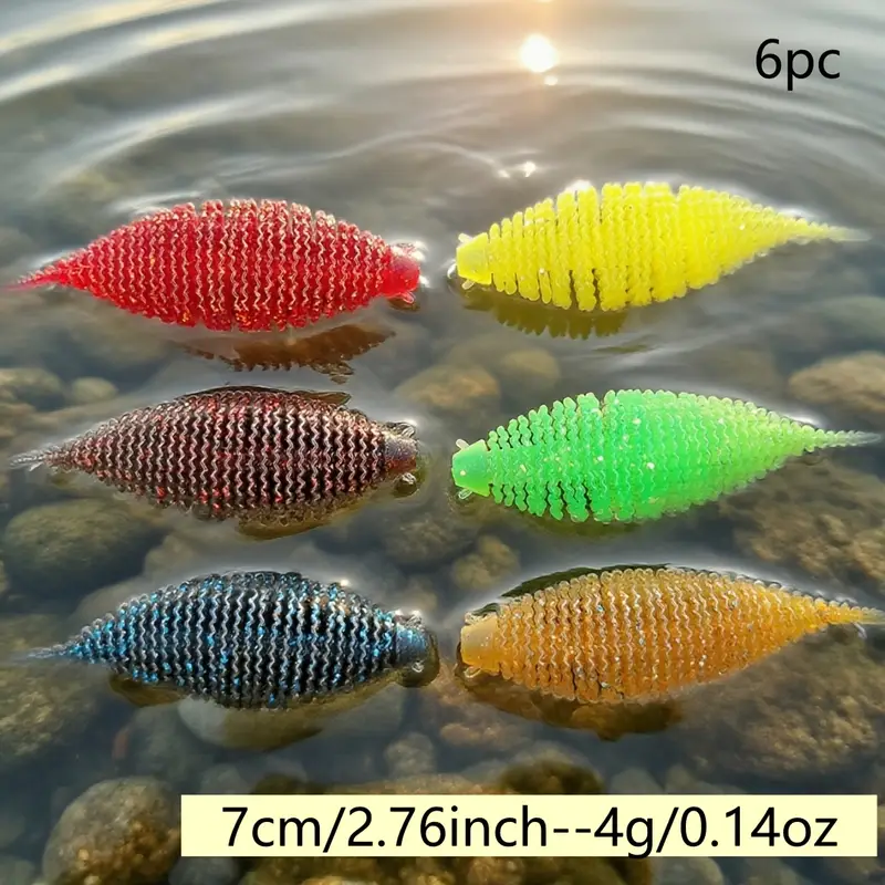 6pcs of Low-Speed Fishing Lures for Lure Fishing, Chip-Shaped Colorful Multi-* Soft Baits * Lures, Trout Lures, And Sea Fishing Baits 6pcs of Low-Speed Fishing Lures for Lure Fishing, Chip-Shaped Colorful Multi-* Soft Baits * Lures, Trout Lures, And Sea Fishing Baits