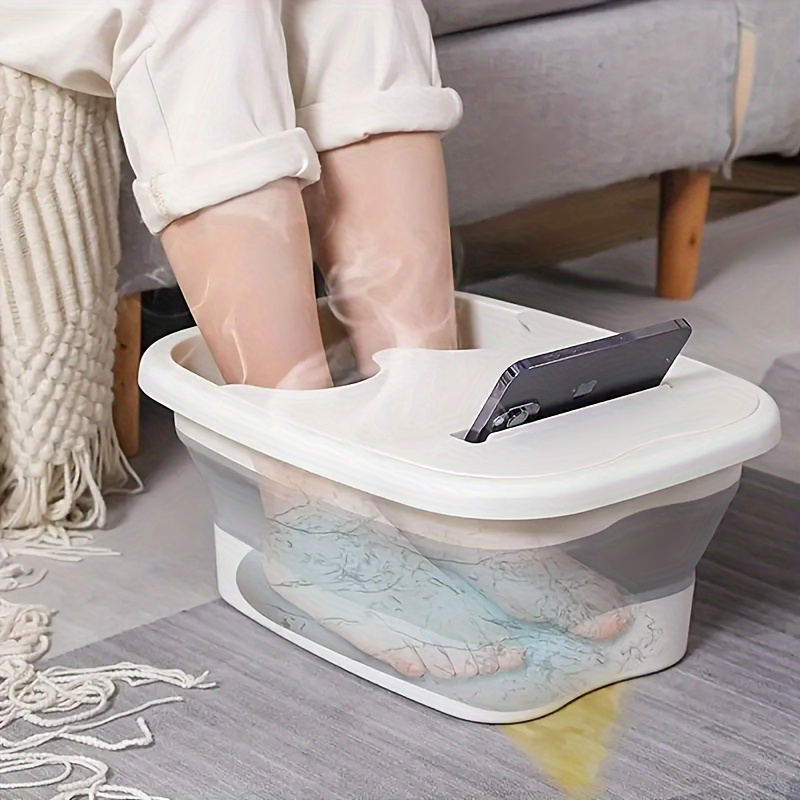 

1 Piece Of Foldable Foot Bath Bucket For Family Travel - Portable Bath Bucket With Cover Design