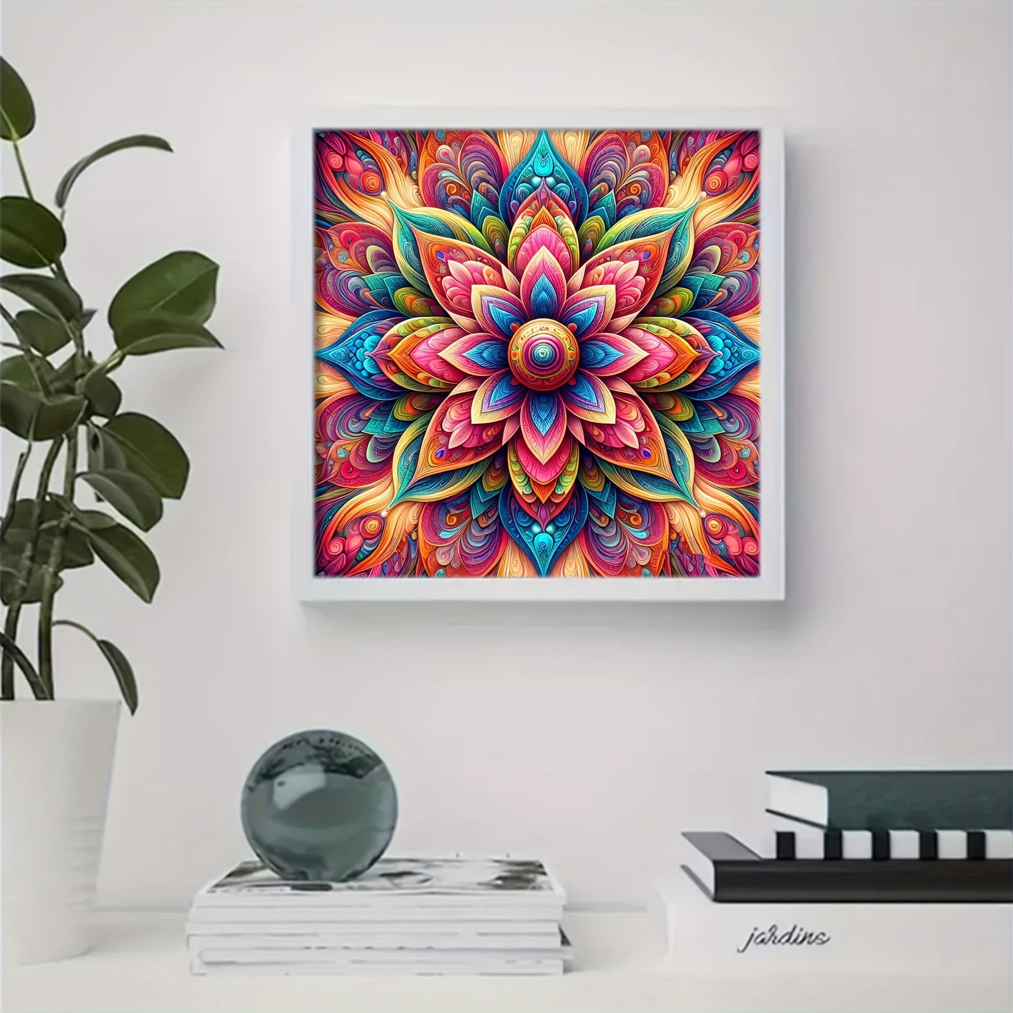TEMU 1 Set - Dhalo Flower Theme Cross Stitch Kit, Diy Art Needlework Supplies, 11ct Embroidery Painting, Creative Handmade Relax Gift. Complete Home