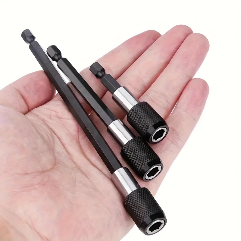 3 Quick Change Drill Bit Holders, Magnetic Extension Adapter, 1/4" Hex Shank Drill Bit Extension For Screwdriver Bits, Nuts, Drill Bits, Socket Driver Adapter