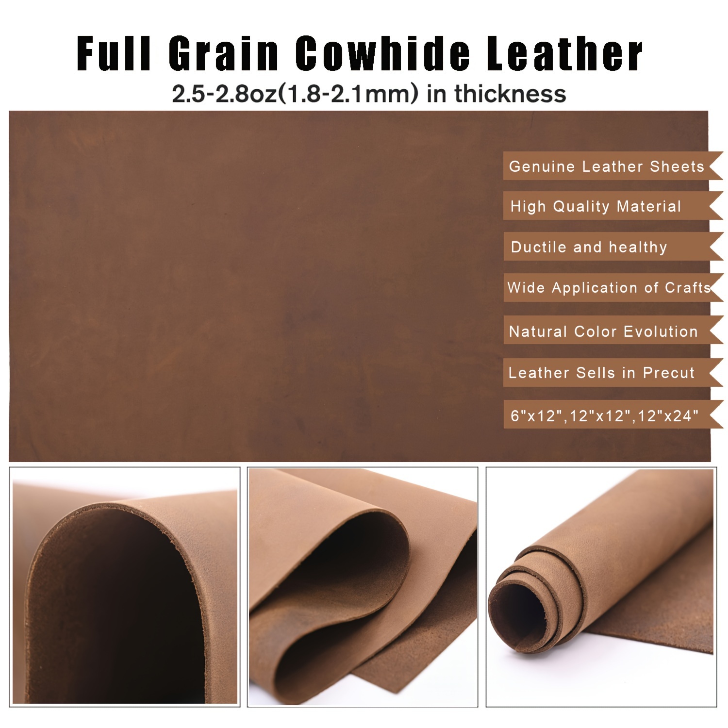 Large Sheets Of Leather Scraps For Crafts Sewing