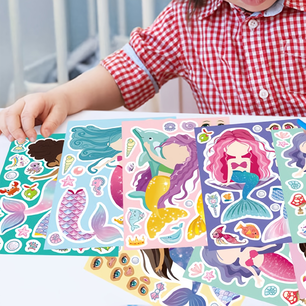 Mermaid Sticker Sheets Set - DIY Mix And Match Face Stickers