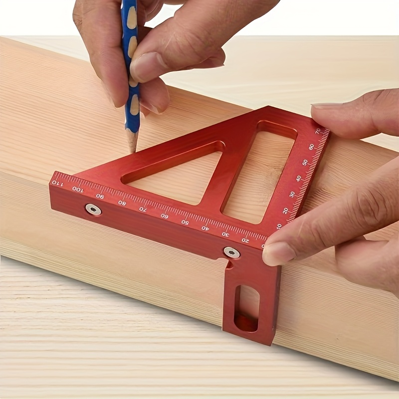 TEMU Aluminum Alloy 45-degree Angle Ruler With For Woodworking Diy
