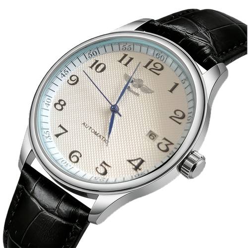 6019 mens automatic mechanical watch alloy case pointer display self winding movement
