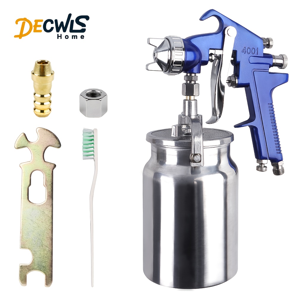 1 set hvlp spray gun professional 4001 spray gun 1 8mm nozzle with 1000cc aluminum pot professional siphon feed spray gun including cleaning kit for cars fences walls walls furniture furniture panels 0