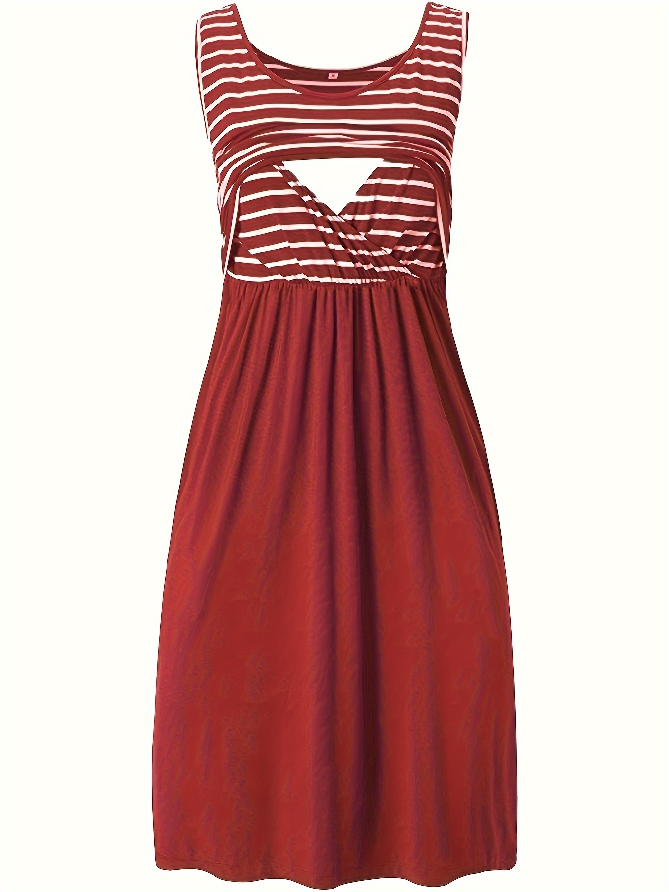 womens elegant striped sleeveless nursing dress summer - Temu Mauritius